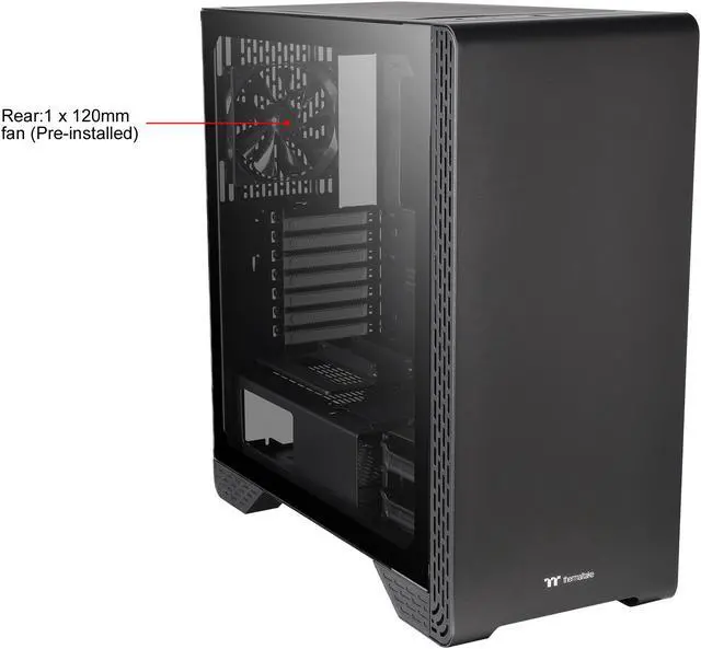 Alt view image 2 of 17 - Thermaltake S300 Tempered Glass Edition ATX Mid-Tower Computer Case with 120mm Rear Fan Pre-Installed CA-1P5-00M1WN-00