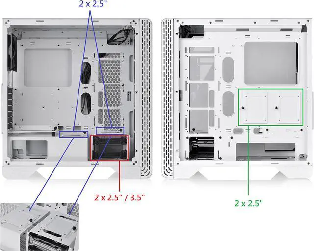 Alt view image 17 of 17 - Thermaltake S300 Tempered Glass Snow Edition ATX Mid-Tower Computer Case with 120mm Rear Fan Pre-Installed CA-1P5-00M6WN-00