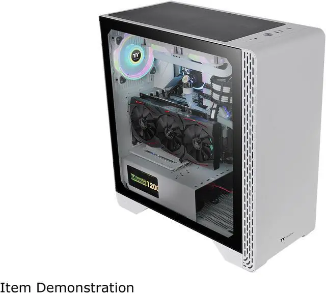 Alt view image 5 of 17 - Thermaltake S300 Tempered Glass Snow Edition ATX Mid-Tower Computer Case with 120mm Rear Fan Pre-Installed CA-1P5-00M6WN-00