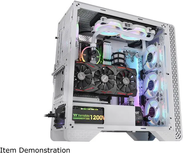 Alt view image 6 of 17 - Thermaltake S300 Tempered Glass Snow Edition ATX Mid-Tower Computer Case with 120mm Rear Fan Pre-Installed CA-1P5-00M6WN-00