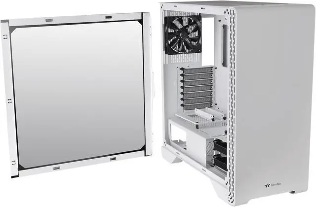 Alt view image 7 of 17 - Thermaltake S300 Tempered Glass Snow Edition ATX Mid-Tower Computer Case with 120mm Rear Fan Pre-Installed CA-1P5-00M6WN-00