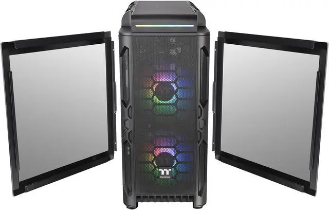 Alt view image 6 of 19 - Thermaltake Level 20 RS Motherboard Sync ARGB ATX Mid Tower Gaming Computer Case with 2 200mm ARGB 5V Motherboard Sync RGB Fans + 140mm Black Rear Fan Pre-Installed CA-1P8-00M1WN-00