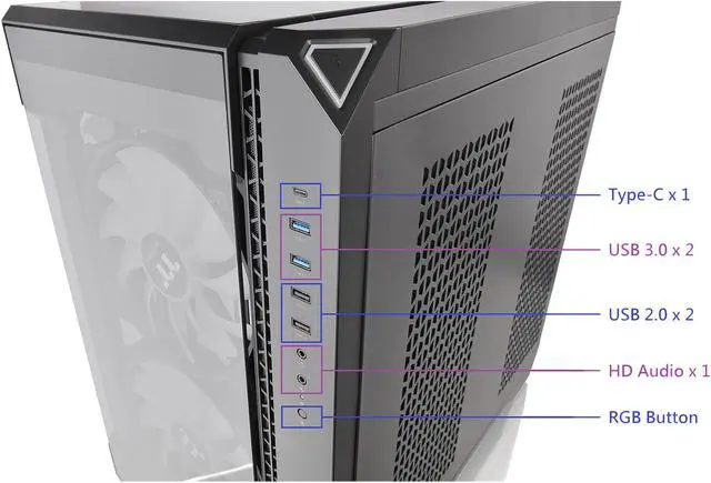 Alt view image 16 of 19 - Thermaltake View 51 Motherboard Sync ARGB E-ATX Full Tower Gaming Computer Case with 2 x 200mm ARGB 5V Motherboard Sync RGB Fans + 140mm Black Rear Fan Pre-Installed, CA-1Q6-00M1WN-00