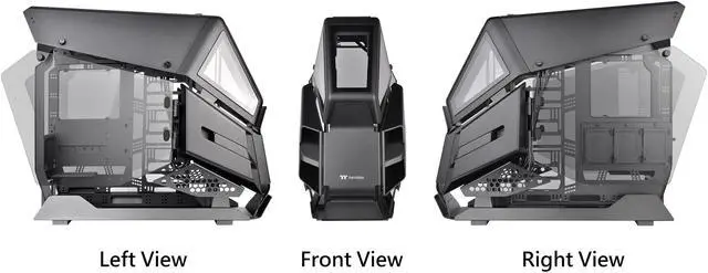 Alt view image 10 of 20 - Thermaltake AH T600 Helicopter Styled Open Frame Tempered Glass Swing Door E-ATX Full Tower Case CA-1Q4-00M1WN-00