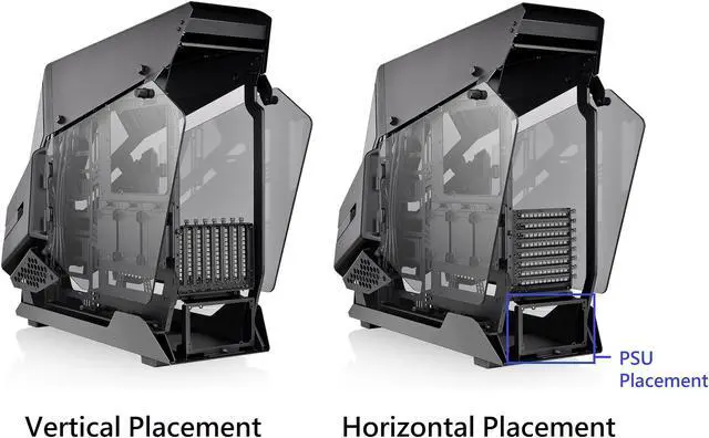 Alt view image 11 of 20 - Thermaltake AH T600 Helicopter Styled Open Frame Tempered Glass Swing Door E-ATX Full Tower Case CA-1Q4-00M1WN-00