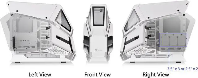Alt view image 11 of 18 - Thermaltake AH T600 Snow Helicopter Styled Open Frame Tempered Glass Swing Door E-ATX Full Tower Case CA-1Q4-00M6WN-00