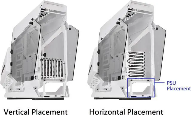Alt view image 12 of 18 - Thermaltake AH T600 Snow Helicopter Styled Open Frame Tempered Glass Swing Door E-ATX Full Tower Case CA-1Q4-00M6WN-00