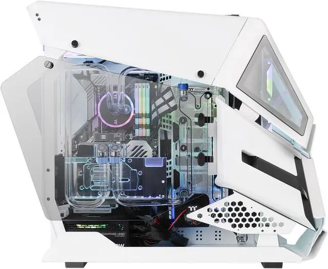 Alt view image 6 of 18 - Thermaltake AH T600 Snow Helicopter Styled Open Frame Tempered Glass Swing Door E-ATX Full Tower Case CA-1Q4-00M6WN-00