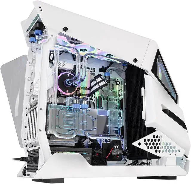 Alt view image 7 of 18 - Thermaltake AH T600 Snow Helicopter Styled Open Frame Tempered Glass Swing Door E-ATX Full Tower Case CA-1Q4-00M6WN-00