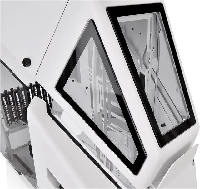 Alt view image 15 of 18 - Thermaltake AH T600 Snow Helicopter Styled Open Frame Tempered Glass Swing Door E-ATX Full Tower Case CA-1Q4-00M6WN-00