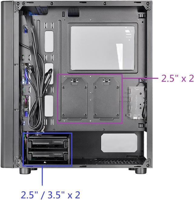 Alt view image 10 of 12 - Thermaltake V250 Tempered Glass ARGB Edition 5V MB RGB Sync ATX Mid-Tower Chassis with 3 x 120mm 5V Addressable RGB Fan + 1 x Black 120mm Rear Fan Pre-Installed CA-1Q5-00M1WN-00
