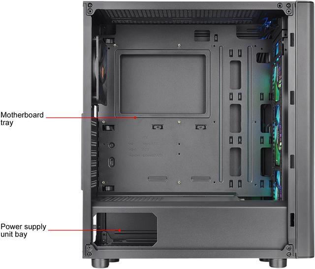 Alt view image 4 of 12 - Thermaltake V250 Tempered Glass ARGB Edition 5V MB RGB Sync ATX Mid-Tower Chassis with 3 x 120mm 5V Addressable RGB Fan + 1 x Black 120mm Rear Fan Pre-Installed CA-1Q5-00M1WN-00