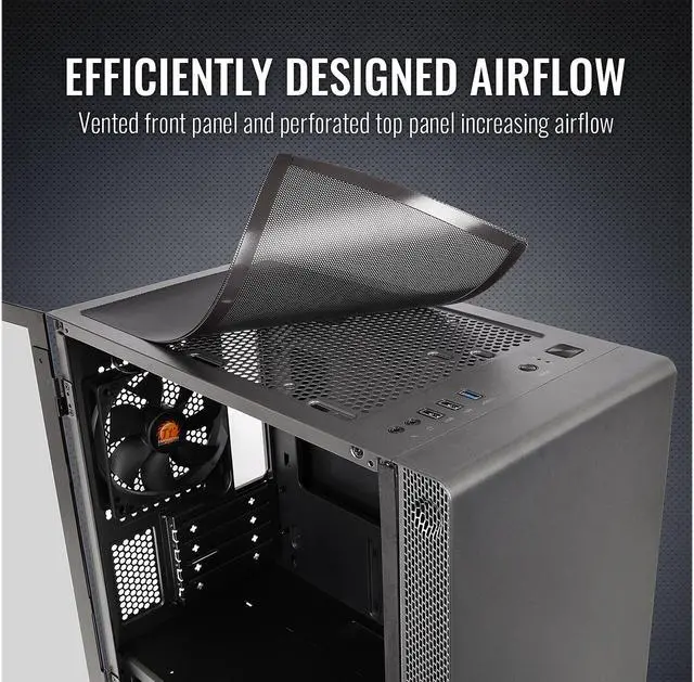 Alt view image 11 of 14 - Thermaltake S100 Tempered Glass Black Edition Micro-ATX Mini-Tower Computer Case with 120mm Rear Fan Pre-Installed CA-1Q9-00S1WN-00