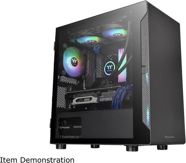 Alt view image 3 of 14 - Thermaltake S100 Tempered Glass Black Edition Micro-ATX Mini-Tower Computer Case with 120mm Rear Fan Pre-Installed CA-1Q9-00S1WN-00