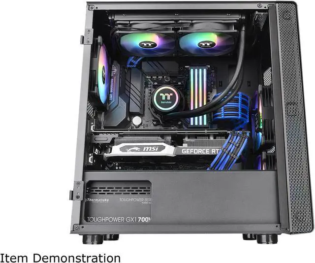 Alt view image 8 of 14 - Thermaltake S100 Tempered Glass Black Edition Micro-ATX Mini-Tower Computer Case with 120mm Rear Fan Pre-Installed CA-1Q9-00S1WN-00