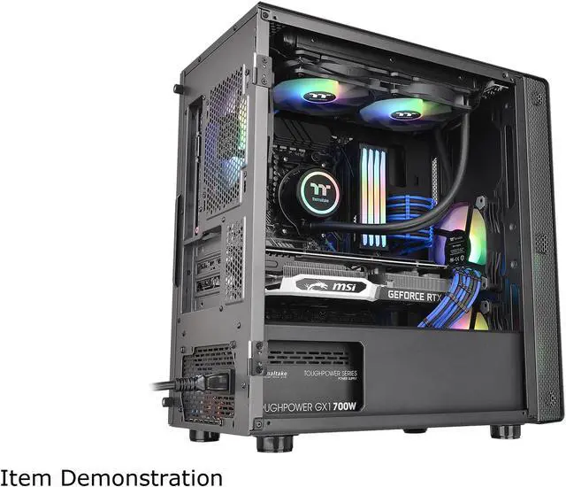 Alt view image 9 of 14 - Thermaltake S100 Tempered Glass Black Edition Micro-ATX Mini-Tower Computer Case with 120mm Rear Fan Pre-Installed CA-1Q9-00S1WN-00