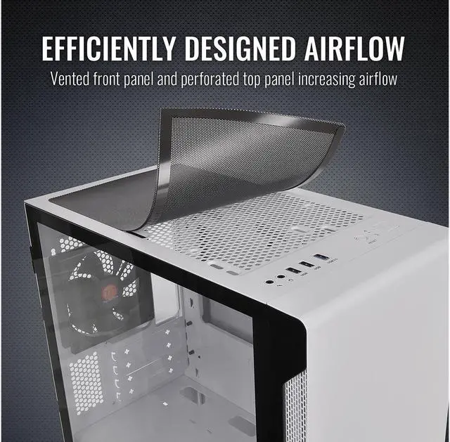 Alt view image 11 of 18 - Thermaltake S100 Tempered Glass Snow Edition Micro-ATX Mini-Tower Computer Case with 120mm Rear Fan Pre-Installed CA-1Q9-00S6WN-00