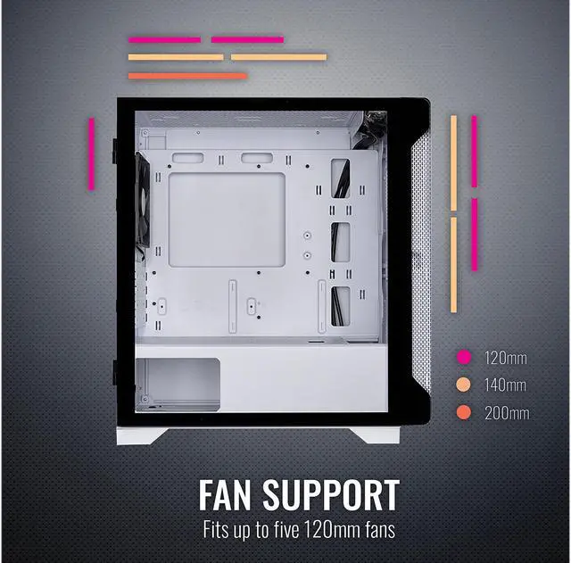 Alt view image 13 of 18 - Thermaltake S100 Tempered Glass Snow Edition Micro-ATX Mini-Tower Computer Case with 120mm Rear Fan Pre-Installed CA-1Q9-00S6WN-00