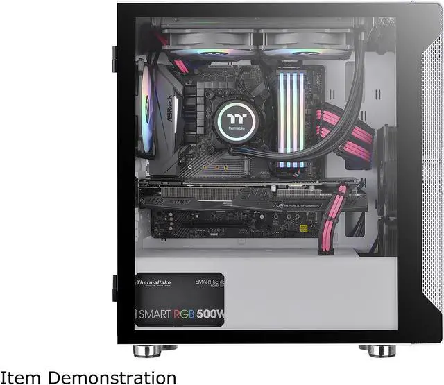 Alt view image 8 of 18 - Thermaltake S100 Tempered Glass Snow Edition Micro-ATX Mini-Tower Computer Case with 120mm Rear Fan Pre-Installed CA-1Q9-00S6WN-00