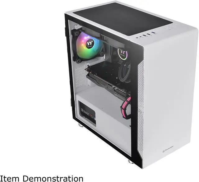 Alt view image 6 of 18 - Thermaltake S100 Tempered Glass Snow Edition Micro-ATX Mini-Tower Computer Case with 120mm Rear Fan Pre-Installed CA-1Q9-00S6WN-00