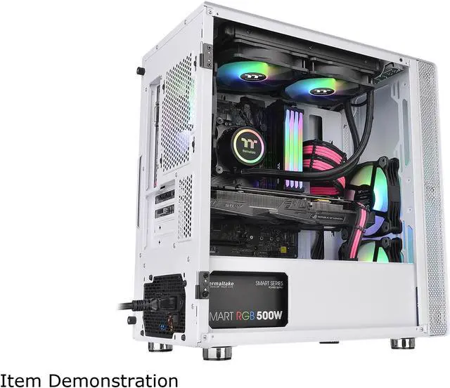 Alt view image 9 of 18 - Thermaltake S100 Tempered Glass Snow Edition Micro-ATX Mini-Tower Computer Case with 120mm Rear Fan Pre-Installed CA-1Q9-00S6WN-00