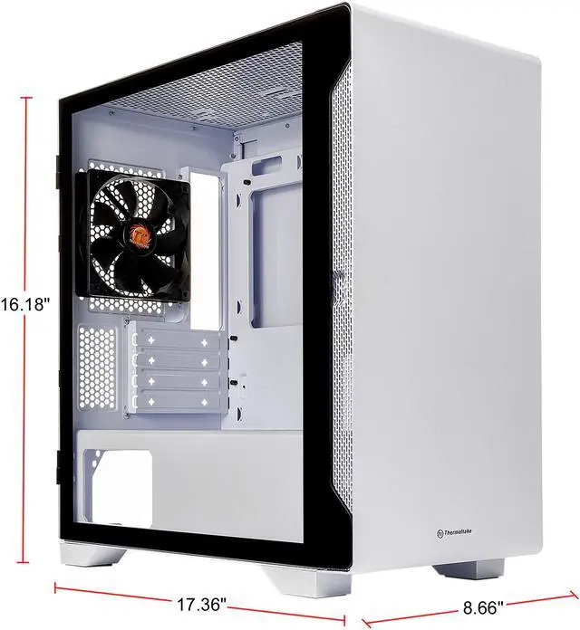 Alt view image 2 of 18 - Thermaltake S100 Tempered Glass Snow Edition Micro-ATX Mini-Tower Computer Case with 120mm Rear Fan Pre-Installed CA-1Q9-00S6WN-00
