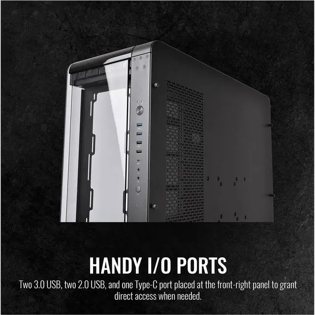 Alt view image 20 of 20 - Thermaltake Core P8 Tempered Glass E-ATX 2-Way Display Rotational PCI-E Full-Tower Gaming Computer Case, CA-1Q2-00M1WN-01