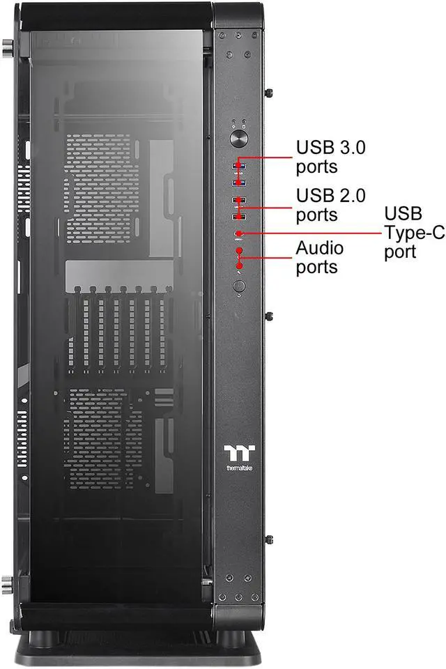 Alt view image 3 of 20 - Thermaltake Core P8 Tempered Glass E-ATX 2-Way Display Rotational PCI-E Full-Tower Gaming Computer Case, CA-1Q2-00M1WN-01