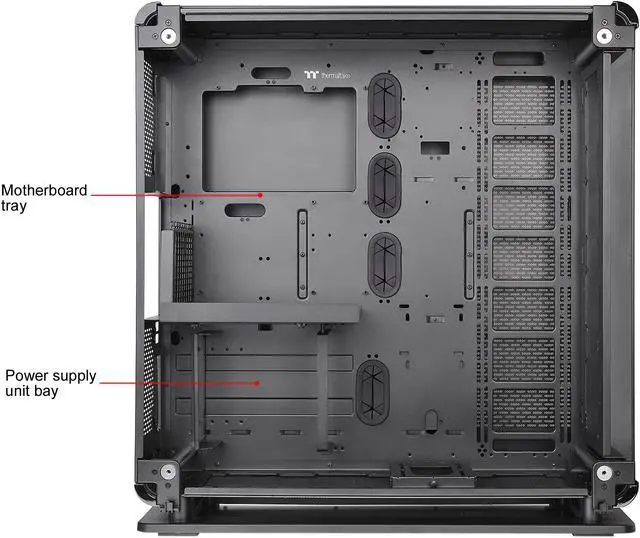 Alt view image 8 of 20 - Thermaltake Core P8 Tempered Glass E-ATX 2-Way Display Rotational PCI-E Full-Tower Gaming Computer Case, CA-1Q2-00M1WN-01