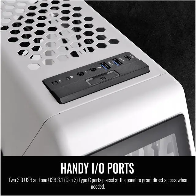 Alt view image 12 of 12 - Thermaltake AH T200 Snow Helicopter Styled Open Frame Tempered Glass Swing Door USB3.1 (Gen.2) Type-C m-ATX Micro Case CA-1R4-00S6WN-00