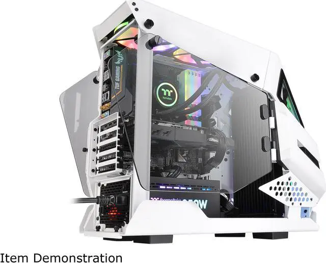 Alt view image 4 of 12 - Thermaltake AH T200 Snow Helicopter Styled Open Frame Tempered Glass Swing Door USB3.1 (Gen.2) Type-C m-ATX Micro Case CA-1R4-00S6WN-00