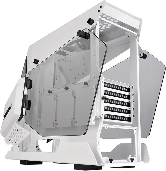 Alt view image 5 of 12 - Thermaltake AH T200 Snow Helicopter Styled Open Frame Tempered Glass Swing Door USB3.1 (Gen.2) Type-C m-ATX Micro Case CA-1R4-00S6WN-00