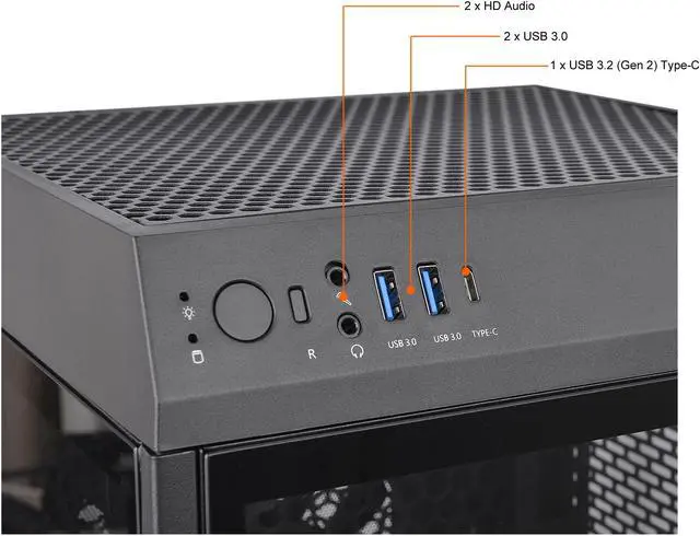 Alt view image 6 of 13 - Thermaltake Tower 100 Black Edition Tempered Glass Type-C (USB 3.1 Gen 2) Mini Tower Computer Chassis Supports Mini-ITX, CA-1R3-00S1WN-00