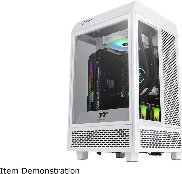 Alt view image 4 of 7 - Thermaltake Tower 100 Snow Edition Tempered Glass Type-C (USB 3.1 Gen 2) Mini Tower Computer Chassis Supports Mini-ITX, CA-1R3-00S6WN-00