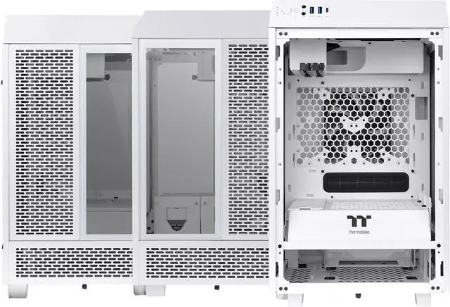 Alt view image 5 of 7 - Thermaltake Tower 100 Snow Edition Tempered Glass Type-C (USB 3.1 Gen 2) Mini Tower Computer Chassis Supports Mini-ITX, CA-1R3-00S6WN-00