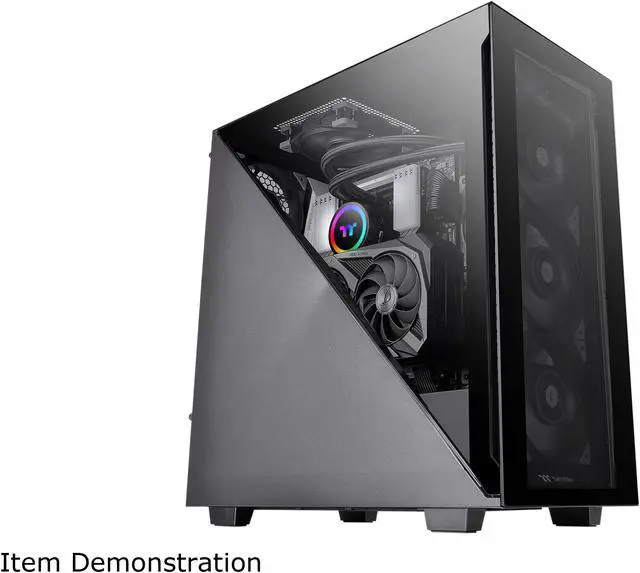 Alt view image 3 of 13 - Thermaltake Divider 300 Triangular Tempered Glass Type-C (USB 3.1 Gen 2) Water Cooling Ready ATX Mid Tower Computer Case, CA-1S2-00M1WN-00