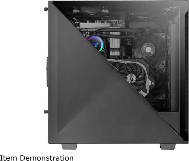 Alt view image 4 of 13 - Thermaltake Divider 300 Triangular Tempered Glass Type-C (USB 3.1 Gen 2) Water Cooling Ready ATX Mid Tower Computer Case, CA-1S2-00M1WN-00