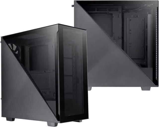 Alt view image 7 of 13 - Thermaltake Divider 300 Triangular Tempered Glass Type-C (USB 3.1 Gen 2) Water Cooling Ready ATX Mid Tower Computer Case, CA-1S2-00M1WN-00