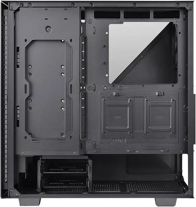 Alt view image 5 of 13 - Thermaltake Divider 300 Triangular Tempered Glass Type-C (USB 3.1 Gen 2) Water Cooling Ready ATX Mid Tower Computer Case, CA-1S2-00M1WN-00