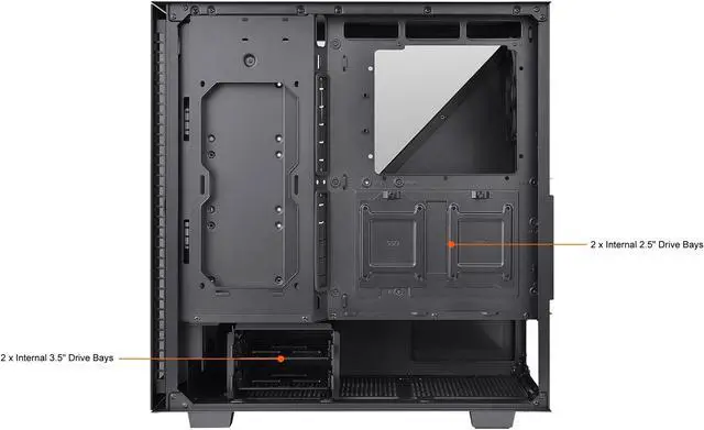 Alt view image 6 of 13 - Thermaltake Divider 300 Triangular Tempered Glass Type-C (USB 3.1 Gen 2) Water Cooling Ready ATX Mid Tower Computer Case, CA-1S2-00M1WN-00