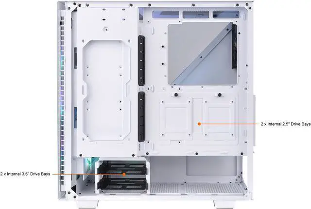 Alt view image 2 of 5 - Thermaltake Divider 300 ARGB Snow Triangular Tempered Glass Type-C (USB 3.1 Gen 2) Water Cooling Ready ATX Mid Tower Computer Case with 3 120mm ARGB Rear Fan Pre-Installed, CA-1S2-00M6WN-01