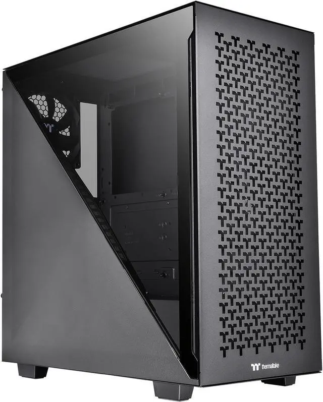 Main image of Thermaltake Divider 300 TG Air Front Mesh Black Edition Triangular Tempered Glass Side Panel ATX Mid Tower Computer Case with 2 Pre-installed 120mm Fan CA-1S2-00M1WN-02
