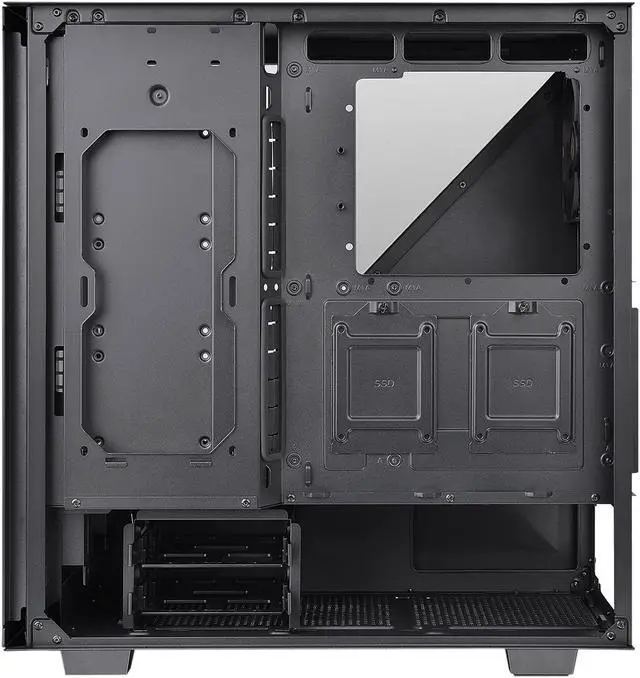 Alt view image 4 of 12 - Thermaltake Divider 300 TG Air Front Mesh Black Edition Triangular Tempered Glass Side Panel ATX Mid Tower Computer Case with 2 Pre-installed 120mm Fan CA-1S2-00M1WN-02