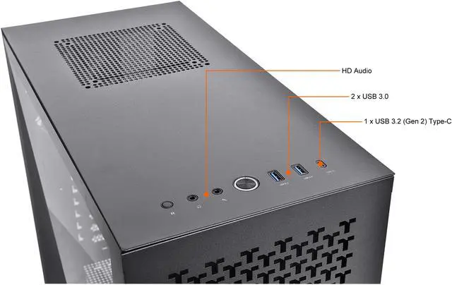 Alt view image 6 of 12 - Thermaltake Divider 300 TG Air Front Mesh Black Edition Triangular Tempered Glass Side Panel ATX Mid Tower Computer Case with 2 Pre-installed 120mm Fan CA-1S2-00M1WN-02