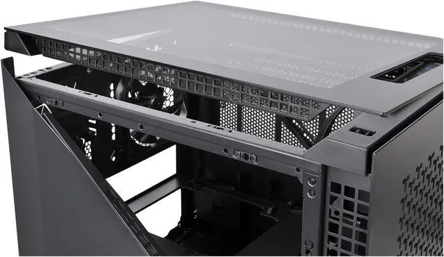 Alt view image 7 of 14 - Thermaltake Divider 200 TG Air Front Mesh Black Edition Triangular Tempered Glass Side Panel Micro-ATX Computer Case with Pre-installed 200mm Front Fan + 120mm Rear Fan CA-1V1-00S1WN-01