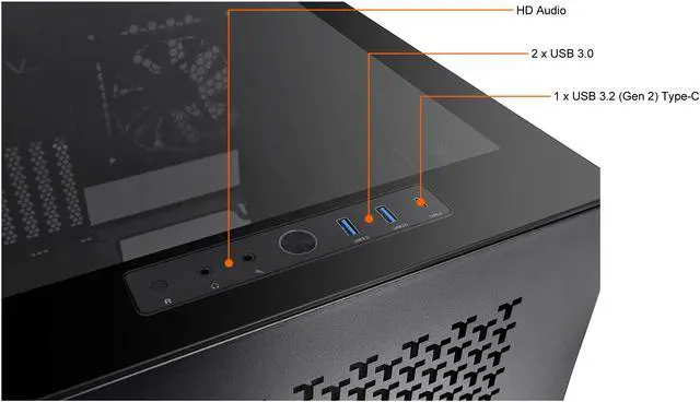 Alt view image 6 of 14 - Thermaltake Divider 200 TG Air Front Mesh Black Edition Triangular Tempered Glass Side Panel Micro-ATX Computer Case with Pre-installed 200mm Front Fan + 120mm Rear Fan CA-1V1-00S1WN-01