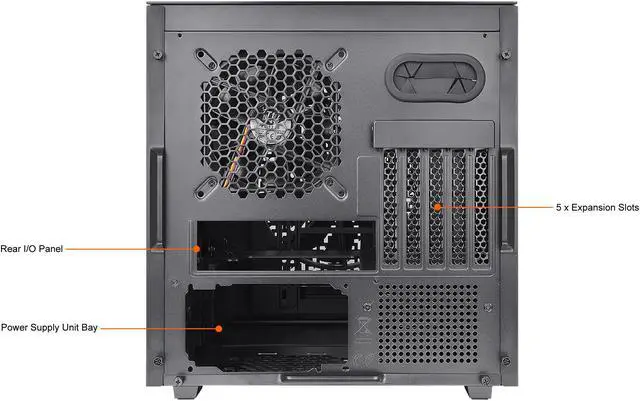 Alt view image 9 of 14 - Thermaltake Divider 200 TG Air Front Mesh Black Edition Triangular Tempered Glass Side Panel Micro-ATX Computer Case with Pre-installed 200mm Front Fan + 120mm Rear Fan CA-1V1-00S1WN-01