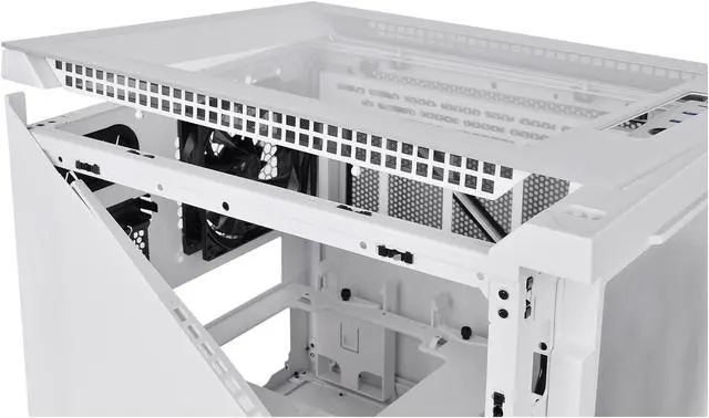 Alt view image 7 of 14 - Thermaltake Divider 200 TG Air Front Mesh Snow Edition Triangular Tempered Glass Side Panel Micro-ATX Computer Case with Pre-stalled 200mm Front Fan + 120mm Rear Fan CA-1V1-00S6WN-01