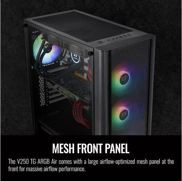 Alt view image 6 of 9 - Thermaltake V250 TG ARGB Air CA-1Q5-00M1WN-03 Black SPCC ATX Mid Tower Computer Case