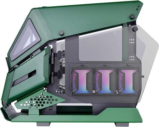 Alt view image 3 of 9 - Thermaltake AH T200 CA-1R4-00SCWN-00 Racing Green SPCC Micro ATX Tower Computer Case